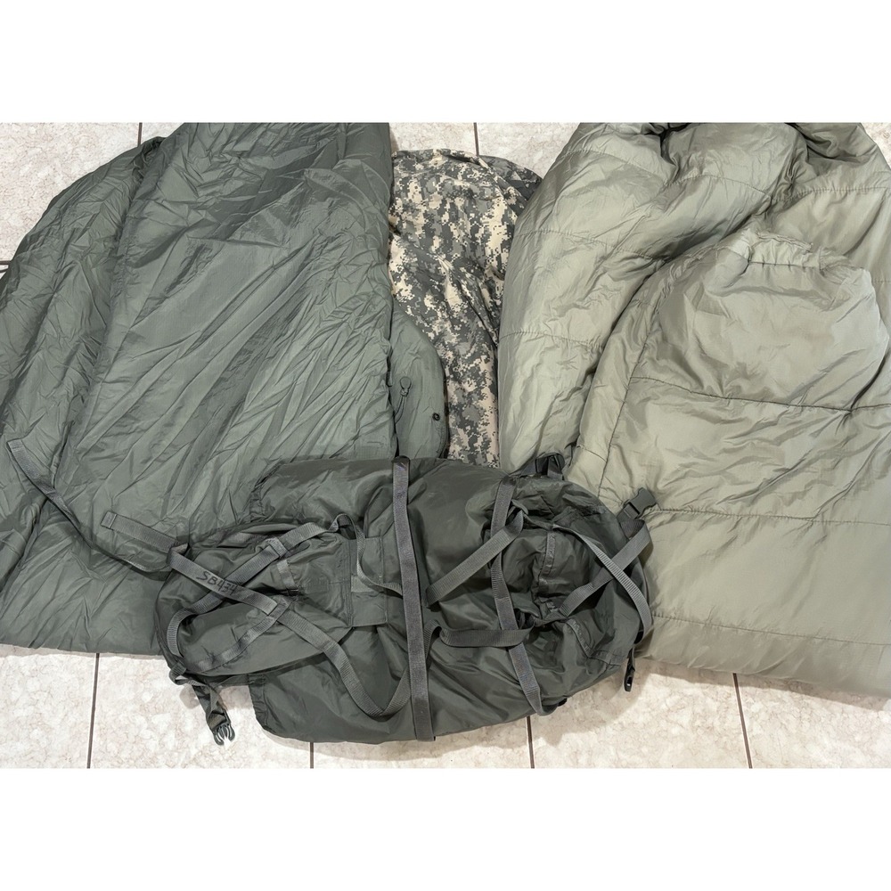 US Army Military Modular Sleep System 4 Piece Issue Clean USGI Sleeping Bag Set